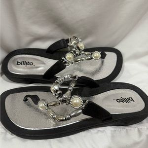 Black and Silver Billito Women's Sandals